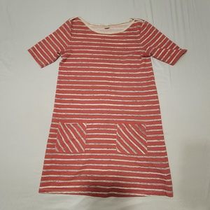 Canyon River Blues Coral Pink Stripe Pattern with Front Pocket Dress Size Medium